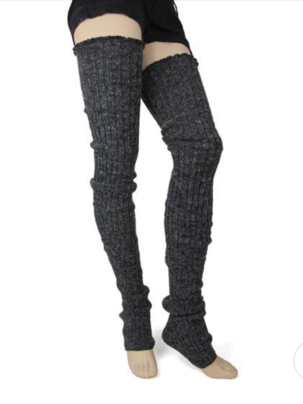 NEW Foot Traffic Supper Long Leg Warmers 39” Length Charcoal OS Goth Avant Garde